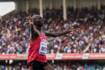Leonard Bett wins the 2000m steeplechase at the IAAF World U18 Championships Nairobi 2017 (Getty Images)
