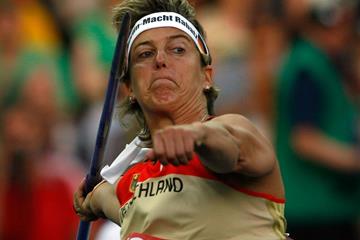 Germany's Steffi Nerius in the women's javelin at the 2009 IAAF World Championships in Berlin (Getty Images)