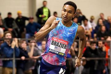 Donavan Brazier on his way to winning the 800m at the IAAF World Indoor Tour meeting in Boston (PhotoRun)