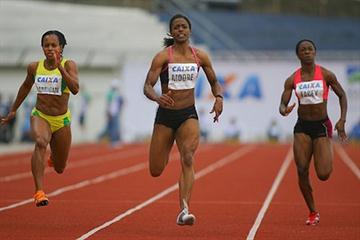 Lashauntea Moore joins the sub-11 club with her 10.97 dash in Maringá (Fernando Pilatos/CBAt)