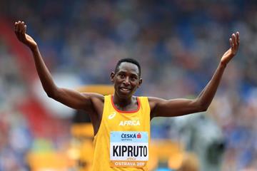 Conseslus Kipruto after his dominant victory in the Continental Cup steeplechase (Getty Images)
