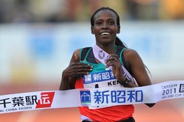 Pamela Lisoreng brings home the victory for Kenya and the Chiba Ekiden (Kazuo Tanaka/Agence SHOT)