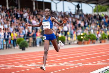 Margaret Chelimo Kipkemboi wins the 5000m at the FBK Games in Hengelo (Eric Roeske)