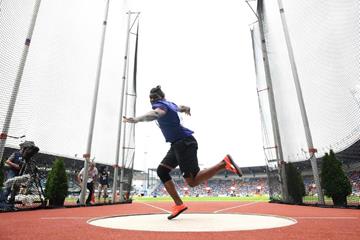 Fedrick Dacres spins to victory in the discus at the IAAF Continental Cup Ostrava 2018 (Getty Images)