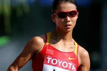 Liu Hong in the 20km race walk at the IAAF World Championships, Beijing 2015 (Getty Images)