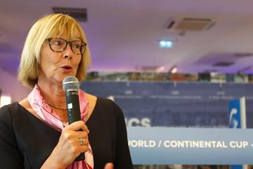 IAAF Council Member Sylvia Barlag at the IAAF Heritage Exhibition in Ostrava (Getty Images)