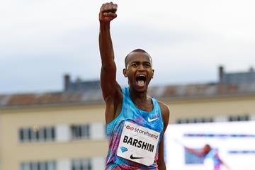 All smiles! Mutaz Barshim after topping a meeting record in Oslo (Jean Pierre Durand)