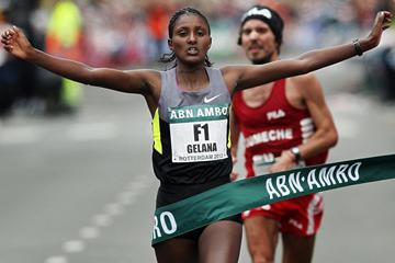 Tiki Gelana, winner of the women's race (Organisers)