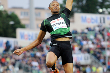 Godfrey Mokoena in the long jump at the Diamond League meeting in Oslo (DECA Text & Bild)