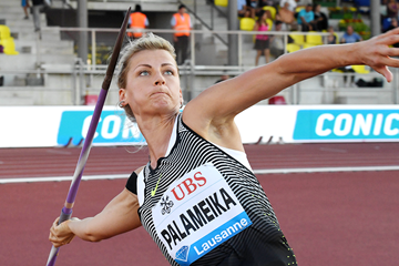 Madara Palameika in the javelin at the IAAF Diamond League meeting in Lausanne (Gladys Chai von der Laage)