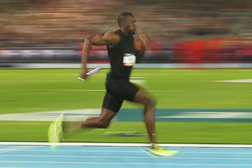Usain Bolt in the mixed 4x100m relay at the Nitro Athletics series opener in Melbourne (Getty Images)