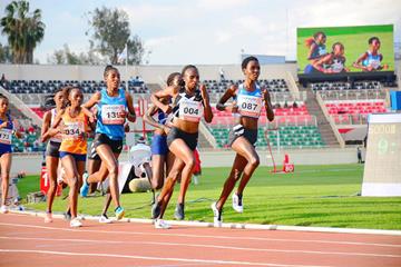 Hellen Obiri (004) on her way to winning the 5000m at the Continental Tour Gold meeting in Nairobi (Organisers)