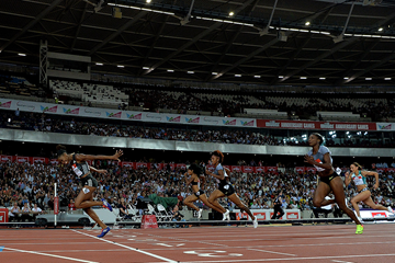 Kendra Harrison wins the 100m hurdles at the IAAF Diamond League meeting in London (Getty Images)