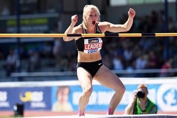 Verena Preiner after her high jump PB in Ratingen (Gladys Chai von der Laage)