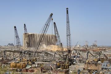 The Beirut port after the deadly August 2020 explosion (Christel Saneh)