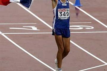 Yohan Diniz of France celebrates after winning gold in the men 50km walk day four of the 19th European Athletics Championships, Gothenburg, Sweden (Getty Images)