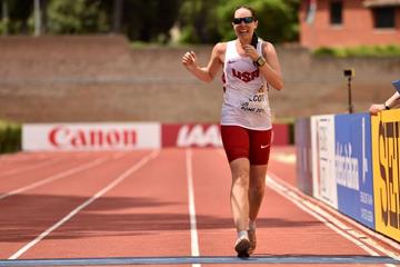 Erin Talcott finishes the 50km at the IAAF World Race Walking Team Championships Rome 2016 (Getty Images)