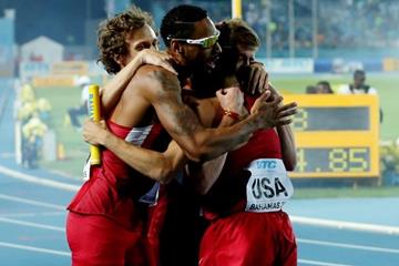 USA, winners of the men's 4x800m at the IAAF/BTC World Relays, Bahamas 2015 (Getty Images)