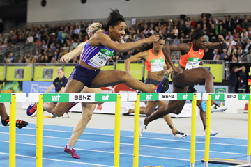 Keni Harrison at the 2016 Indoor Meeting Karlsruhe (Jean-Pierre Durand)