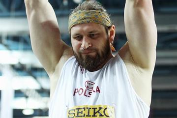 Poland's Tomasz Majewski in action in the shot at the IAAF World Indoor Championships (Getty Images)