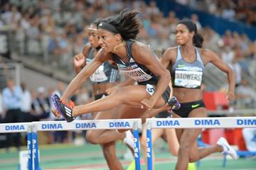 Kendra Harrison winning at the IAAF Diamond League meeting in Paris (Jiro Mochizuki)