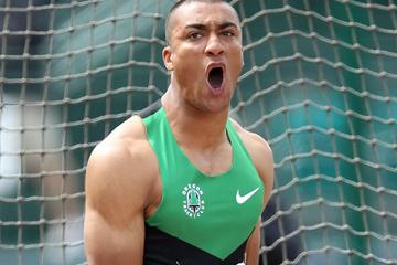 Ashton Eaton in the Decathlon Discus in Eugene (Getty Images)