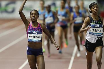 Faith Kipyegon wins the 1500m at the IAAF Diamond League final in Brussels (Giancarlo Colombo)