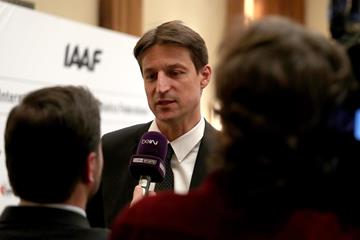 IAAF CEO Olivier Gers at the IAAF Council Meeting in London (Chris Lee)