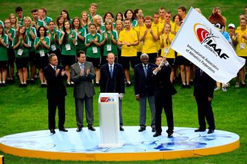 Handover of IAAF Flag between Moscow and Beijing (IAAF)