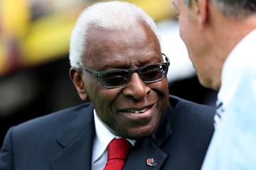 IAAF President Lamine Diack at the opening ceremony of the IAAF World Youth Championships, Cali 2015 (Getty Images)