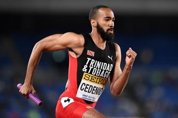 Machel Cedenio in the 4x400m at the IAAF World Relays Yokohama 2019 (Getty Images)