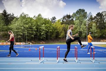 Nadine Visser and Dafne Schippers training in Papendal, training under strict observance of guidelines (AFP / Getty Images)
