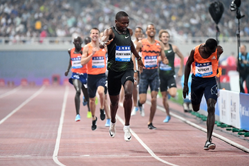 Wycliffe Kinyamal wins the 800m at the IAAF Diamond League meeting in Shanghai (Errol Anderson)