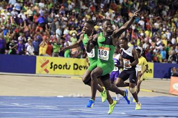 Tyreke Wilson, winner of the class-3 100m at the Boys and Girls Championships in Jamaica (Jean-Pierre Durand)