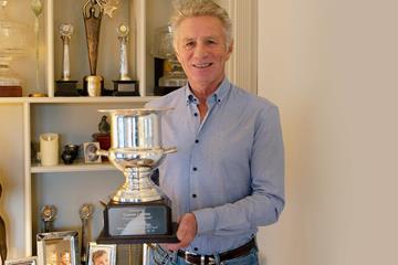 Eamonn Coghlan with one of his Wanamaker Mile trophies (Eamonn Coghlan)