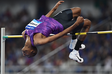Mutaz Essa Barshim sets a meeting record in the high jump at the IAAF Diamond League meeting in Shanghai (Errol Anderson)