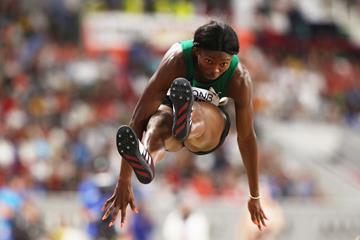 Ese Brume jumping to bronze in Doha (Getty Images)