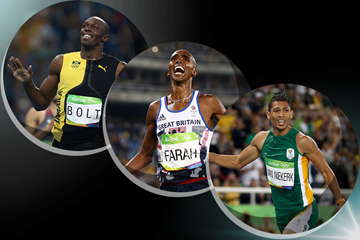 The IAAF World Athlete of the Year 2016 men's finalists: Usain Bolt, Mo Farah, Wayde van Niekerk (Getty Images)
