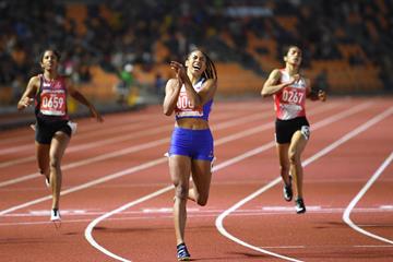 Kristina Knott wins the 200m at the Southeast Asian Games (AFP / Getty Images)