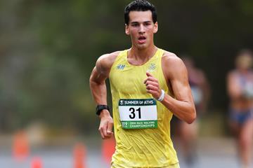 Perseus Karlstrom en route to his win at the Adelaide 20km (Getty Images)