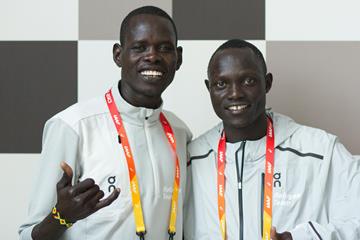 Athlete Refugee Team members Ukuk Utho'o Bul and Paulo Amotun Lokoro in Valencia (Bob Ramsak)