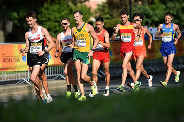 Ben Thorne leads the men's 20km at the IAAF World Race Walking Team Championships Rome 2016 (Getty Images)