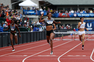 Dalilah Muhammad wins the 400m hurdles at the US Olympic Trials (Getty Images)