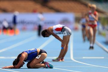 Glenda Morejon after winning the girls' 5000m race walk at the IAAF World U18 Championships Nairobi 2017 (Getty Images)
