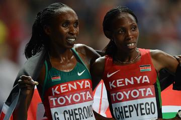 Kenya's Gladys Cherono and Selly Chepyego Kaptich (AFP / Getty Images)