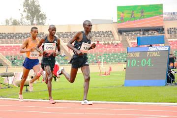 Nicolas Kimeli on his way to winning the 5000m at the Continental Tour Gold meeting in Nairobi (Organisers)