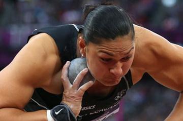 Valerie Adams of New Zealand competes in the Women's Shot Put final on Day 10 of the London 2012 Olympic Games at the Olympic Stadium on August 6, 2012 (Getty Images)