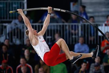 Piotr Lisek in the pole vault at the IAAF World Indoor Championships Portland 2016 (Getty Images)