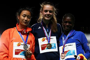 Girls' triple jump podium at the IAAF World Youth Championships, Cali 2015 (Getty Images)