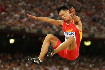 Wang Jianan in the long jump at the IAAF World Championships Beijing 2015 (Getty Images)